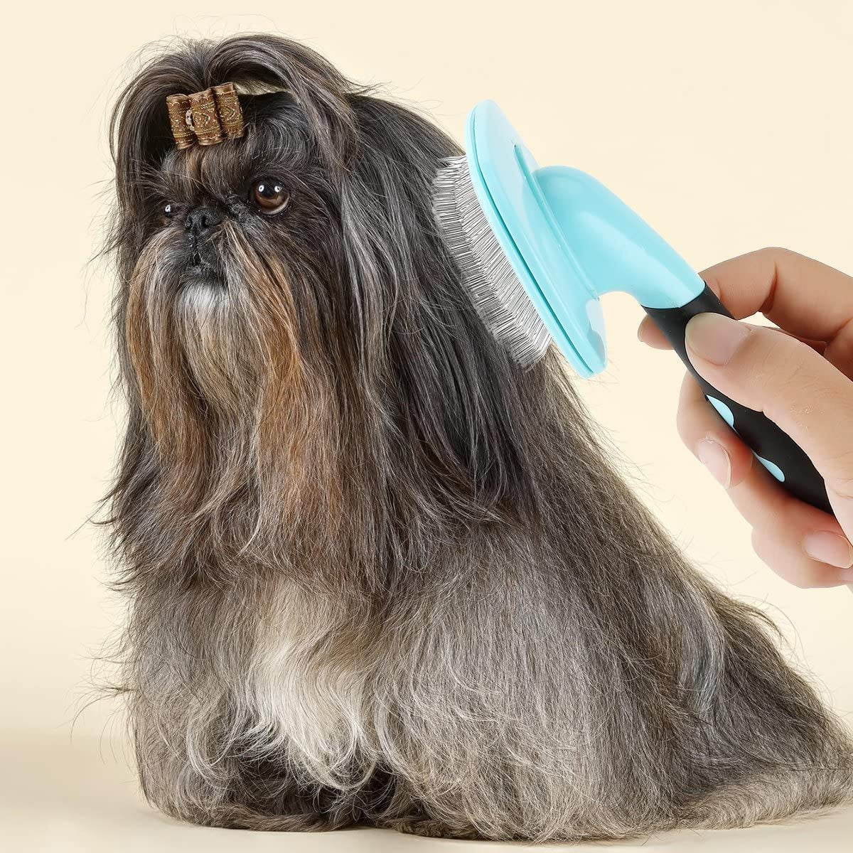 Dog Brush & Cat Brush- Slicker Pet Grooming Brush- Shedding Grooming Tools(Blue)