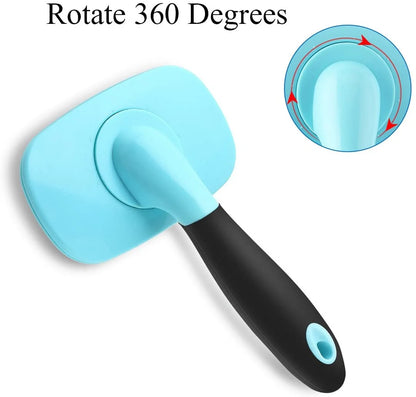 Dog Brush & Cat Brush- Slicker Pet Grooming Brush- Shedding Grooming Tools(Blue)