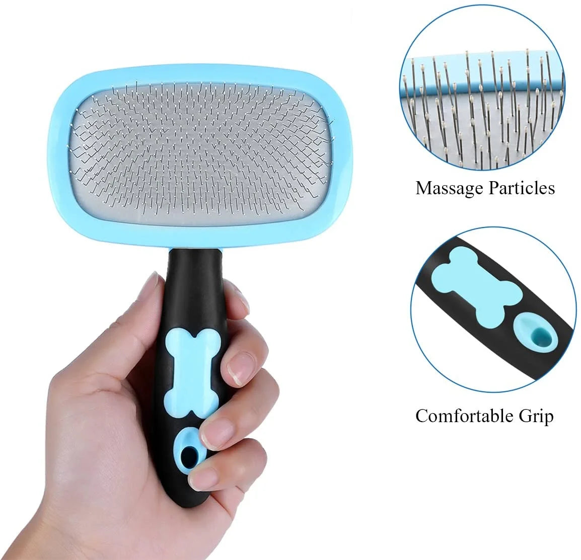 Dog Brush & Cat Brush- Slicker Pet Grooming Brush- Shedding Grooming Tools(Blue)